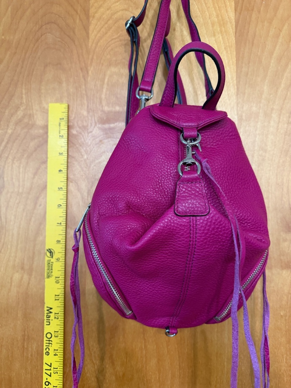 Rebecca Minkoff Magenta Leather Backpack Purse - Picture 2 of 13